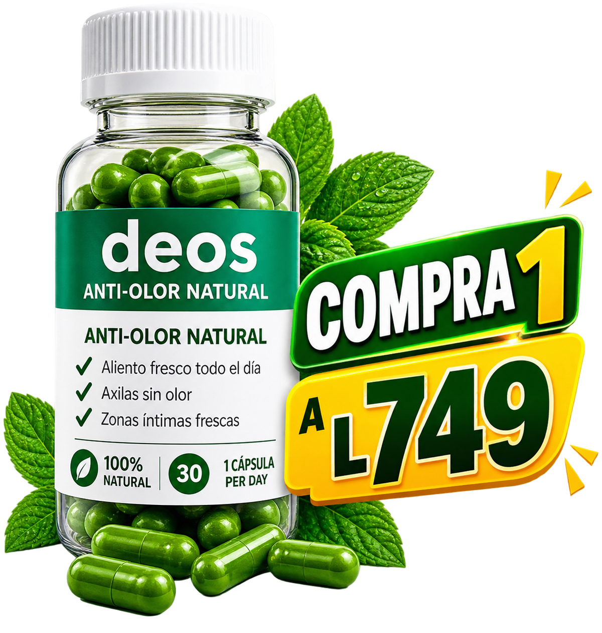 🌱 DEOS Desodorante Natural | Control de olores 2X1 + Envío Gratis 🚚