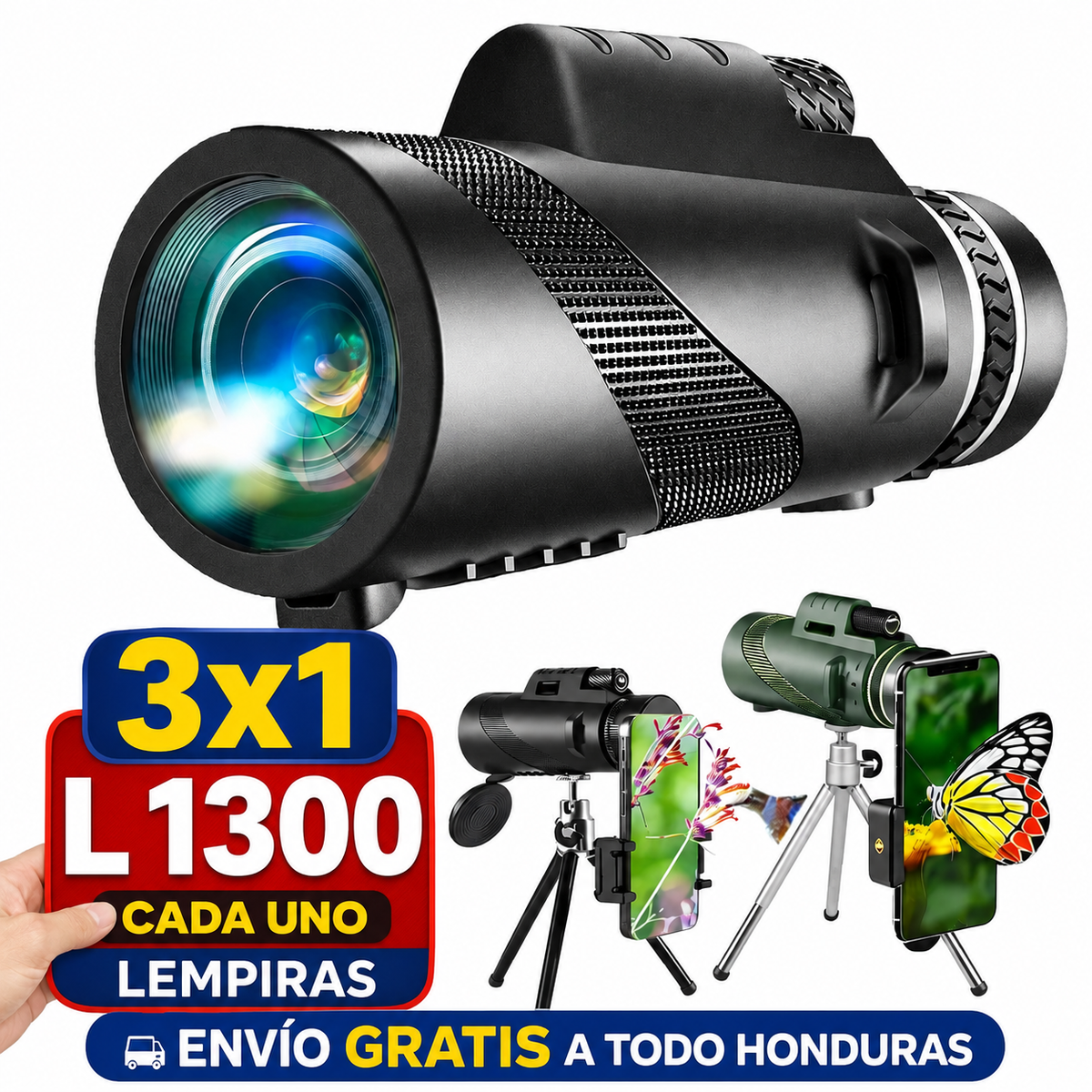 Telescopio de alta potencia de visión nocturna + Envio Gratis 🔥